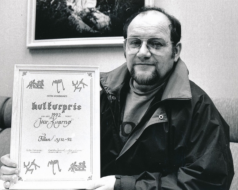 Ivar Kværnø fikk Hitra Kommunes kulturpris i 1992