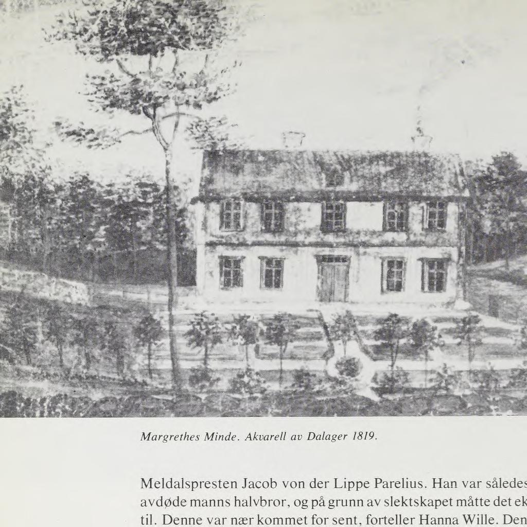 Margrethes Minde. Akvarell av Dalager fra 1819.